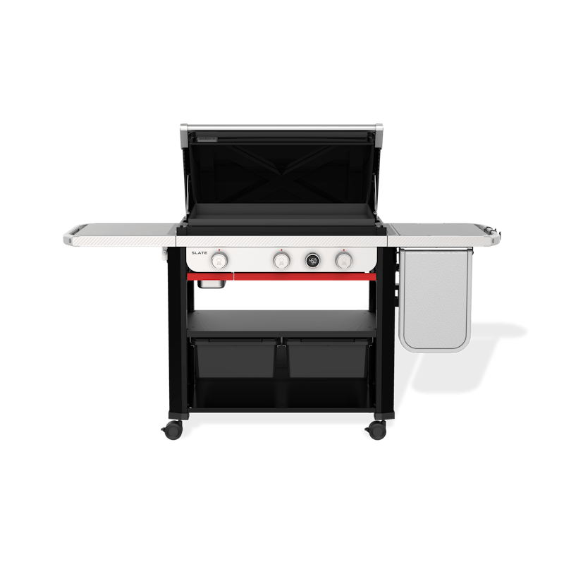 Weber Slate 30" Rust-Resistant 3 Burners Liquid Propane Griddle with extendable side table Black