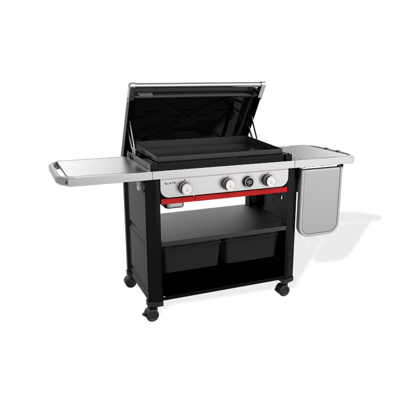 Weber Slate 30" Rust-Resistant 3 Burners Liquid Propane Griddle with extendable side table Black