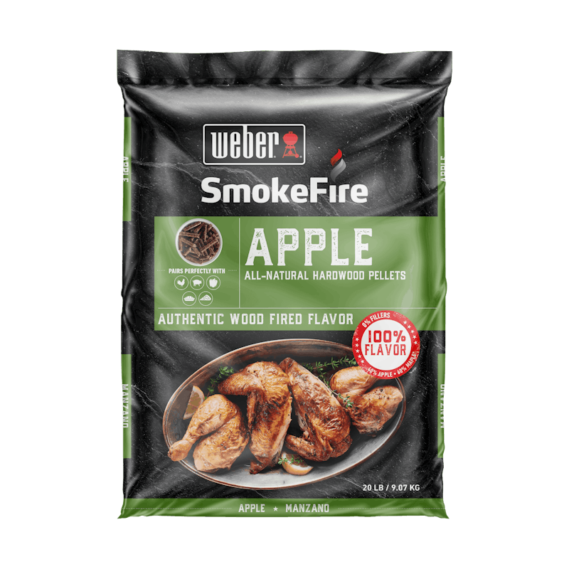 Weber All-Natural Hardwood Pellets, Apple, 20lb 190004