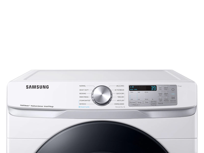 Samsung 7.5 cu. ft. Smart Gas Dryer with Steam Sanitize+ in White