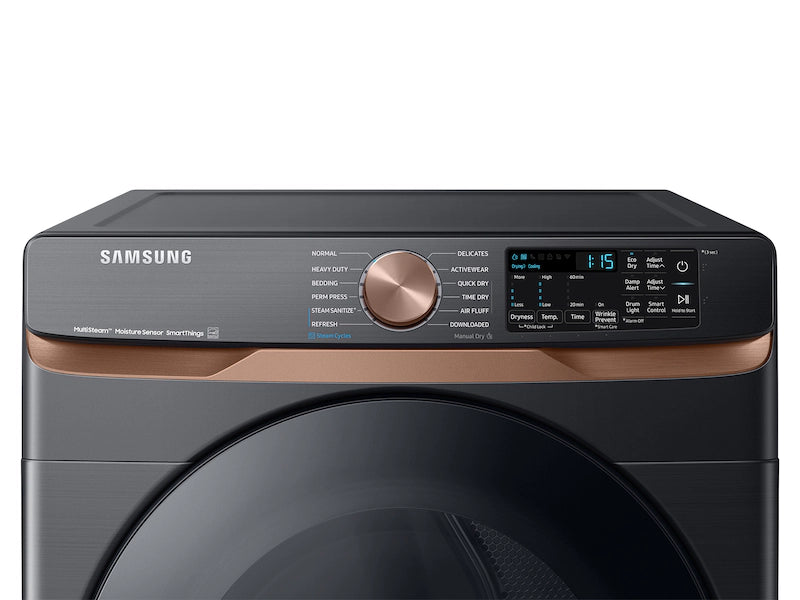 Samsung 7.5 cu. ft. Smart Electric Dryer with Steam Sanitize+ and Sensor Dry in Brushed Black