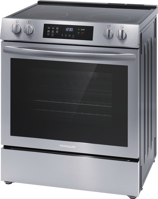 Frigidaire 30"  5.3 cu. ft. 5-Element Slide-In Front Control Self-Cleaning Electric Range with Convection, ADA Compliant  Stainless Steel