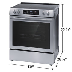 Frigidaire 30"  5.3 cu. ft. 5-Element Slide-In Front Control Self-Cleaning Electric Range with Convection, ADA Compliant  Stainless Steel