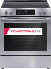 Frigidaire 30"  5.3 cu. ft. 5-Element Slide-In Front Control Self-Cleaning Electric Range with Convection, ADA Compliant  Stainless Steel