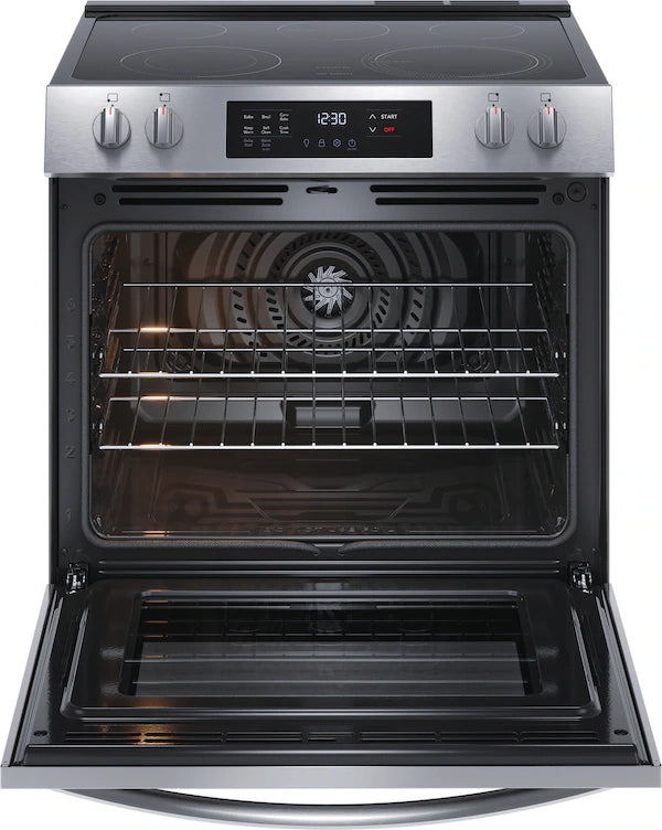 Frigidaire 30"  5.3 cu. ft. 5-Element Slide-In Front Control Self-Cleaning Electric Range with Convection, ADA Compliant  Stainless Steel