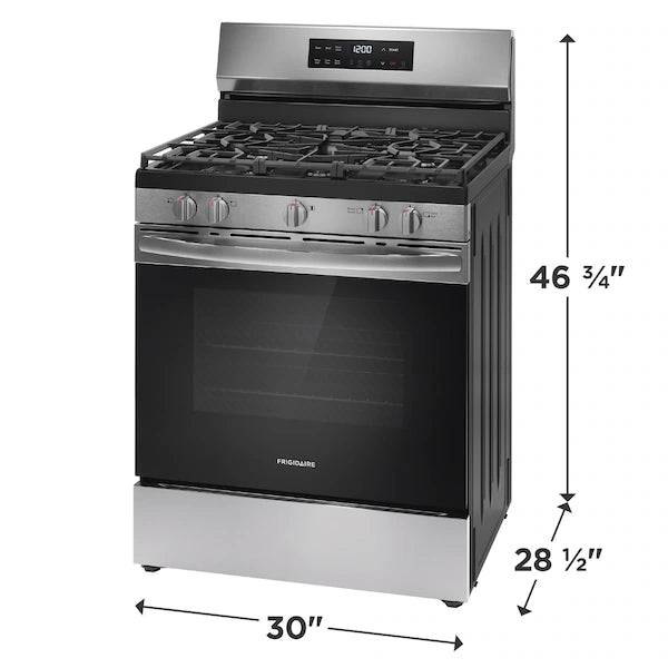 Frigidaire 30" Gas Range with Steam Clean Stainless Steel