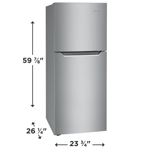 Frigidaire 10.1 cu. ft. Top Freezer Refrigerator in Brushed Steelr,  ADA Compliant, ENERGY STAR