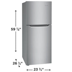 Frigidaire 10.1 cu. ft. Top Freezer Refrigerator in Brushed Steelr,  ADA Compliant, ENERGY STAR