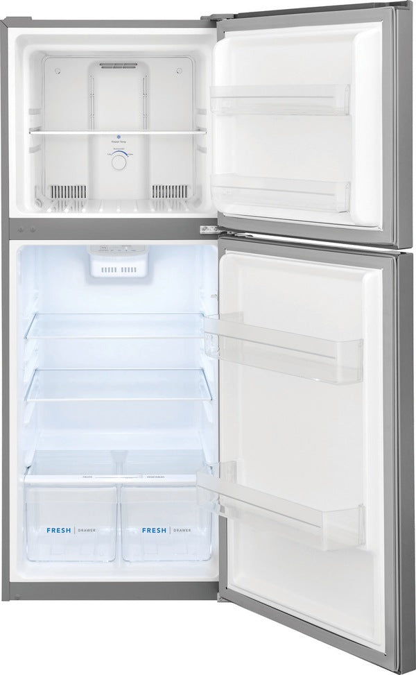 Frigidaire 10.1 cu. ft. Top Freezer Refrigerator in Brushed Steelr,  ADA Compliant, ENERGY STAR