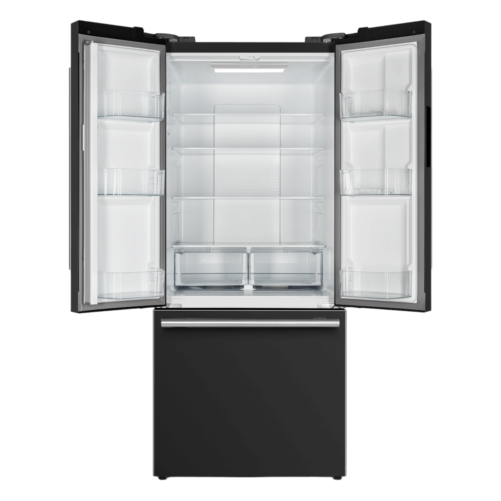 FORNO – Espresso Gallipoli 30-inch French Door Black Refrigerator, 17.5 cu. ft. Capacity with Ice Maker