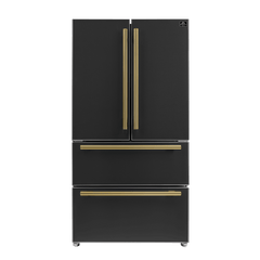 Forno Espresso Moena 36-inch French Door Refrigerator In Black, 19.2 Cu.ft