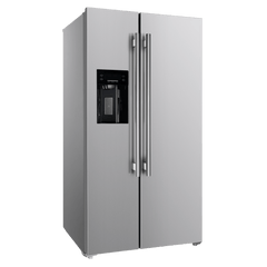 FORNO Salerno 36″ Side by Side 20 Cu.Ft Stainless Steel Refrigerator with Ice Maker