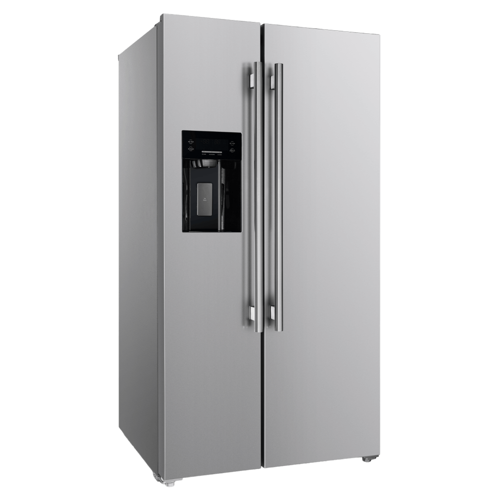 Forno Salerno 36″ Side By Side 20 Cu.ft Stainless Steel Refrigerator With Ice Maker & Decorative Grill