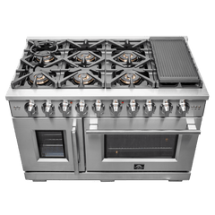 FORNO Capriasca 48-inch Freestanding French Door Gas Range