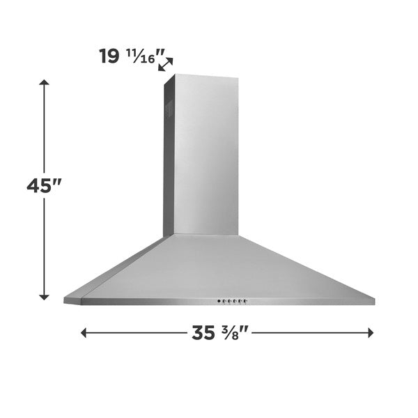 Frigidaire 36" Stainless Canopy Wall-Mount Hood - Stainless Steel Color