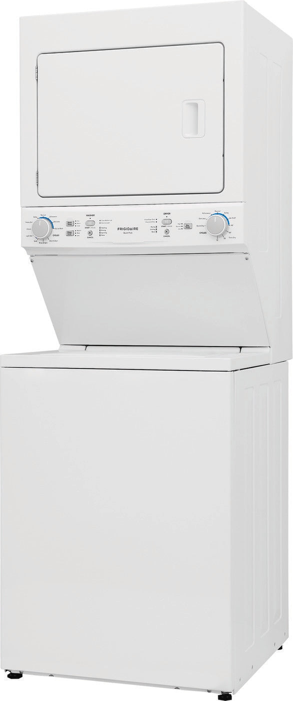 Frigidaire Electric Long Vent Stacked Laundry Center - 3.9 Cu. Ft Washer and 5.5 Cu. Ft. Dryer