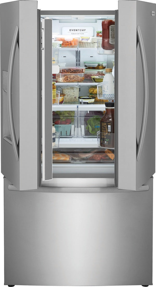 Frigidaire 27.8 Cu. Ft. 36 Inch French Door Refrigerator w/Water dispenser Energy Star Certified: Stainless Steel