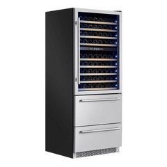 Capraia – Triple Temp Zones – Dual Zone 30″ Wine Cooler With Two Refrigerator Drawers