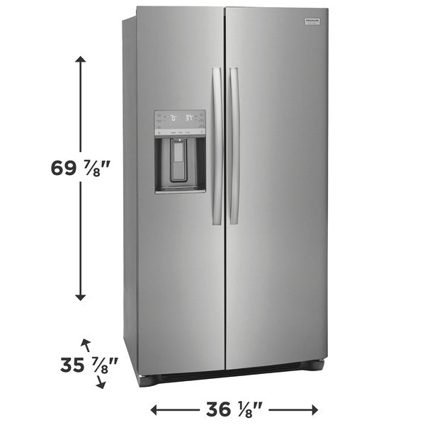 Frigidaire 25.6 Cu. Ft. -GALLERY  36" 25.6 Cu. Ft. Standard Depth Side by Side Refrigerator in Smudge- Proof Stainless Steel