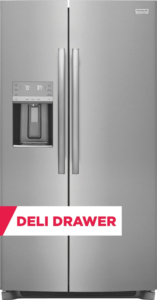 Frigidaire 25.6 Cu. Ft. -GALLERY  36" 25.6 Cu. Ft. Standard Depth Side by Side Refrigerator in Smudge- Proof Stainless Steel