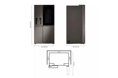 LG 36-inch Wide InstaView Side-by-Side Refrigerator - 27 cu. ft. - BLACK STAINLESS STEEL