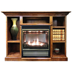 Buck Stove 50" Model 1127 Prestige Combo Vent-Free Gas Stove with Bookcase Mantel