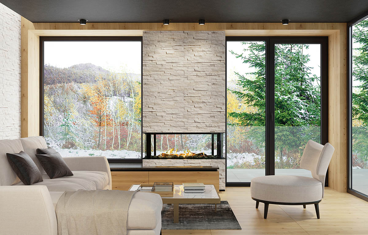 Sierra Lyon – 4 Sided See Through Gas Fireplace