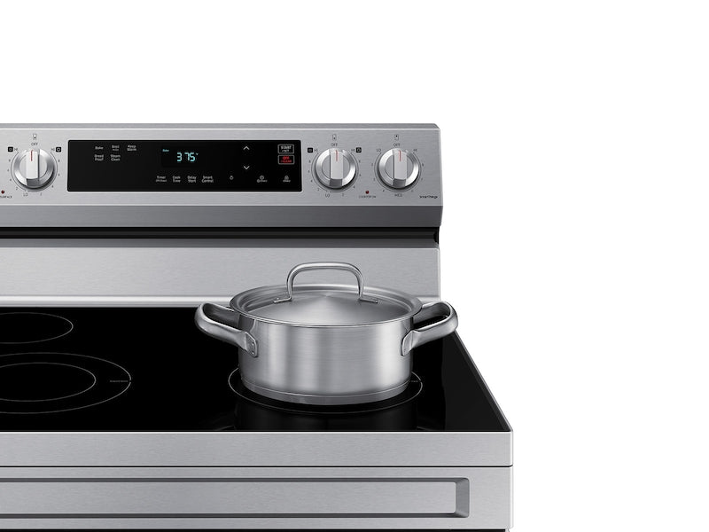 Samsung 6.3 cu. ft. Smart Freestanding Electric Range with Steam Clean in Stainless Steel