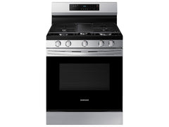 Samsung 6.0 cu. ft. Smart Freestanding Gas Range with 18K BTU Dual Power Burner & Self Clean in Stainless Steel