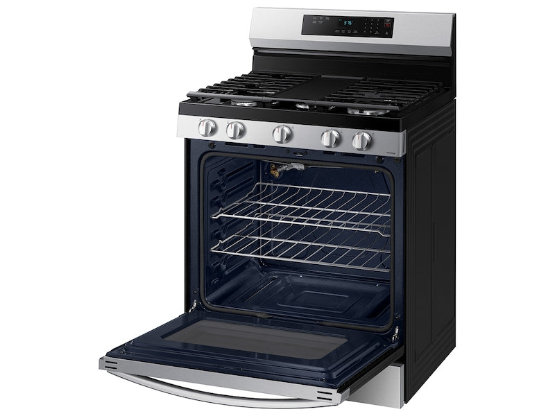 Samsung 6.0 cu. ft. Smart Freestanding Gas Range with 18K BTU Dual Power Burner & Self Clean in Stainless Steel