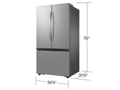 27 cu. ft. Mega Capacity Counter Depth 3-Door French Door Refrigerator with Dual Auto Ice Maker in Stainless Steel