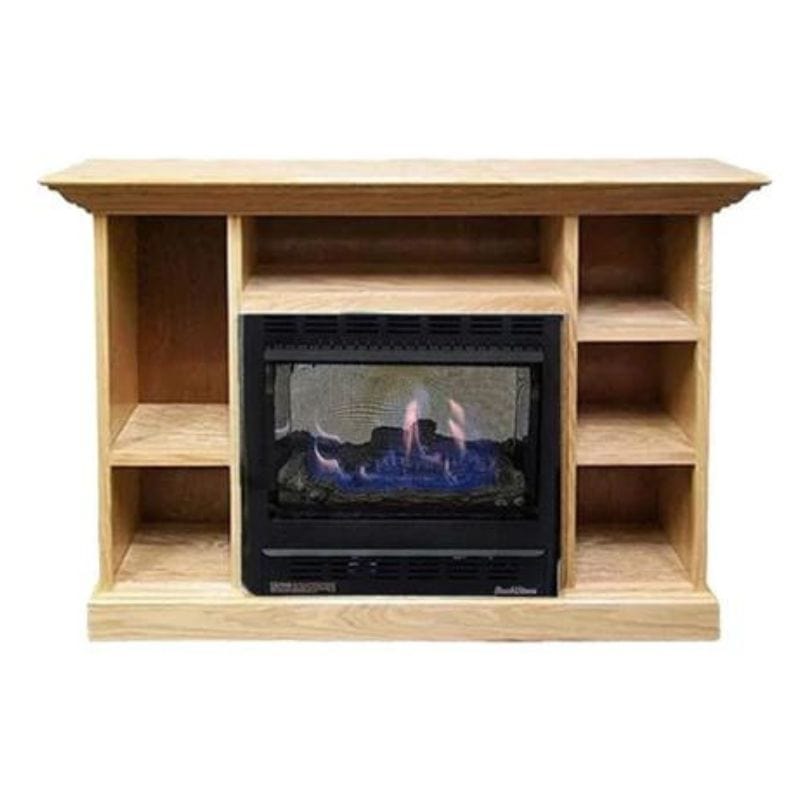 Buck Stove 50" Model 1127 Prestige Combo Vent-Free Gas Stove with Bookcase Mantel