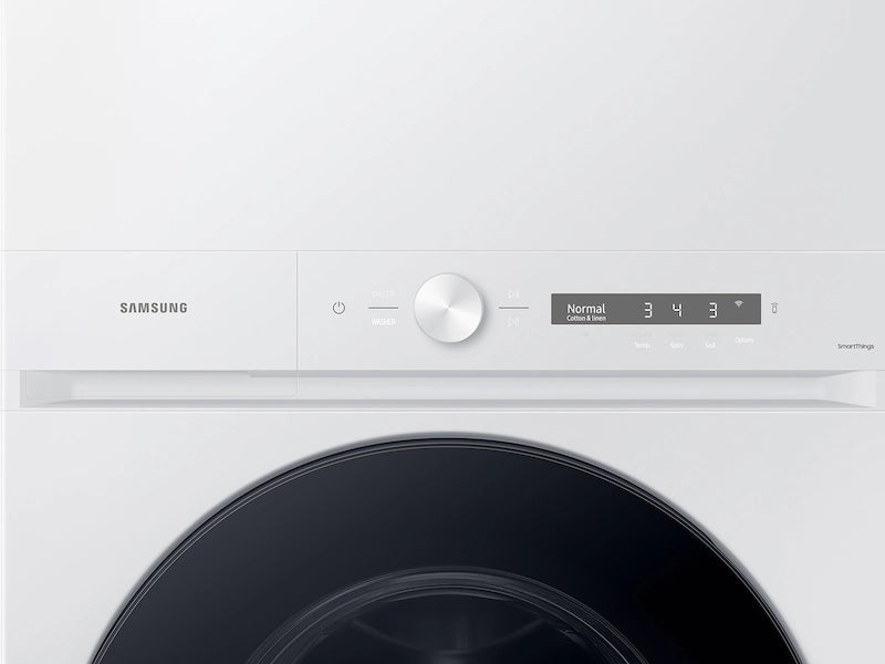 Samsung Bespoke 4.6 cu. ft. AI Laundry Hub™ Large Capacity Single Unit Washer with Steam Wash and 7.6 cu. ft. Electric Dryer in White