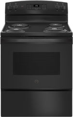 4 Piece Kitchen Appliances Package with Top Freezer Refrigerator, Electric Range, Dishwasher and Over the Range Microwave in Black