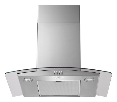 Whirlpool 30" Concave Glass Wall Mount Range Hood - Stainless Steel