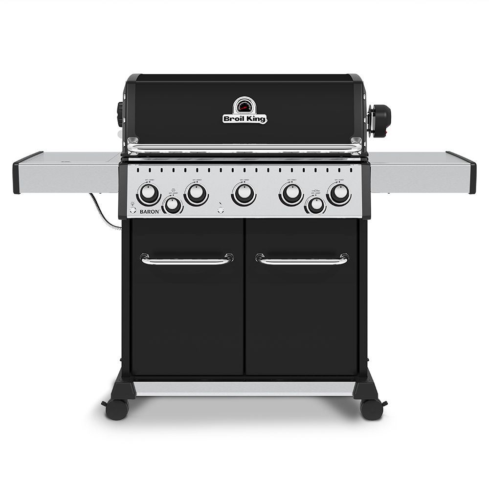 Broil King Baron 590 Pro Stainless Steel 5-Burner Gas Grill with Rotisserie and Side Burner