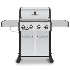 Broil King Baron S440 Pro Stainless Steel Infrared 4-Burner Gas Grill with Side Burner