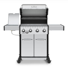 Broil King Baron S440 Pro Stainless Steel Infrared 4-Burner Gas Grill with Side Burner