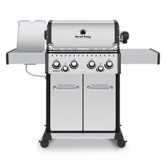 Broil King Baron S490 Pro Stainless Steel Infrared 4-Burner Gas Grill with Rotisserie and Side Burner