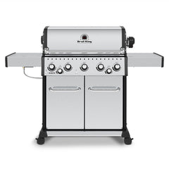 Broil King Baron S590 Pro Stainless Steel Infrared 5-Burner Gas Grill with Rotisserie and Side Burner