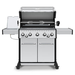 Broil King Baron S590 Pro Stainless Steel Infrared 5-Burner Gas Grill with Rotisserie and Side Burner