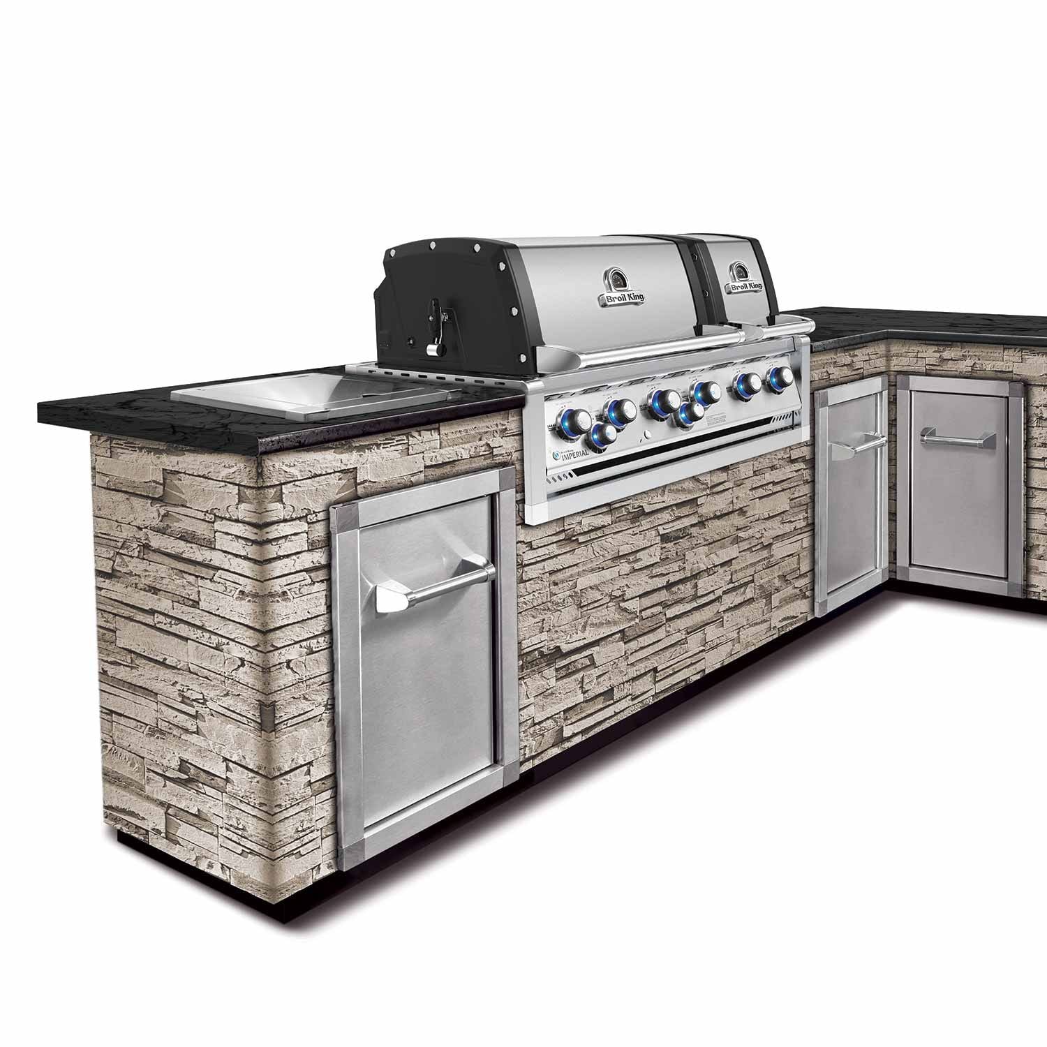 Broil King Imperial S690 6-Burner Built-In Gas Grill With Rotisserie & Side Burner