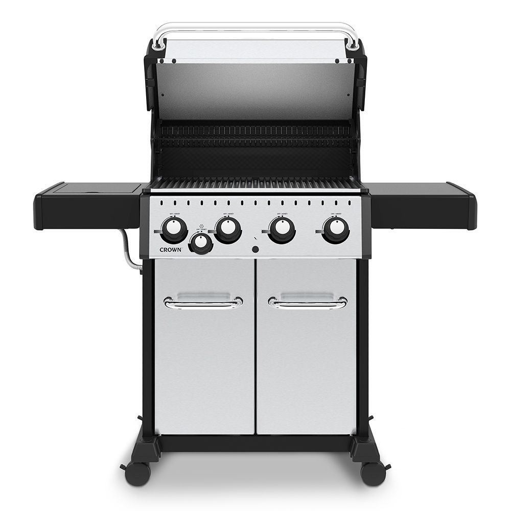 Broil King Crown S440 Stainless Steel 4-Burner Gas Grill Side Burner