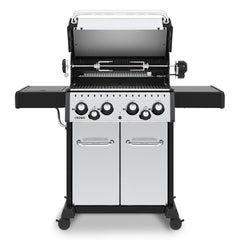 Broil King Crown S490 Stainless Steel 4-Burner Gas Grill with Rotisserie and Side Burner