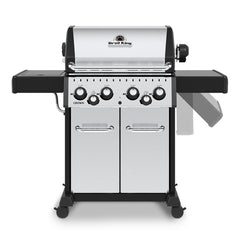 Broil King Crown S490 Stainless Steel 4-Burner Gas Grill with Rotisserie and Side Burner