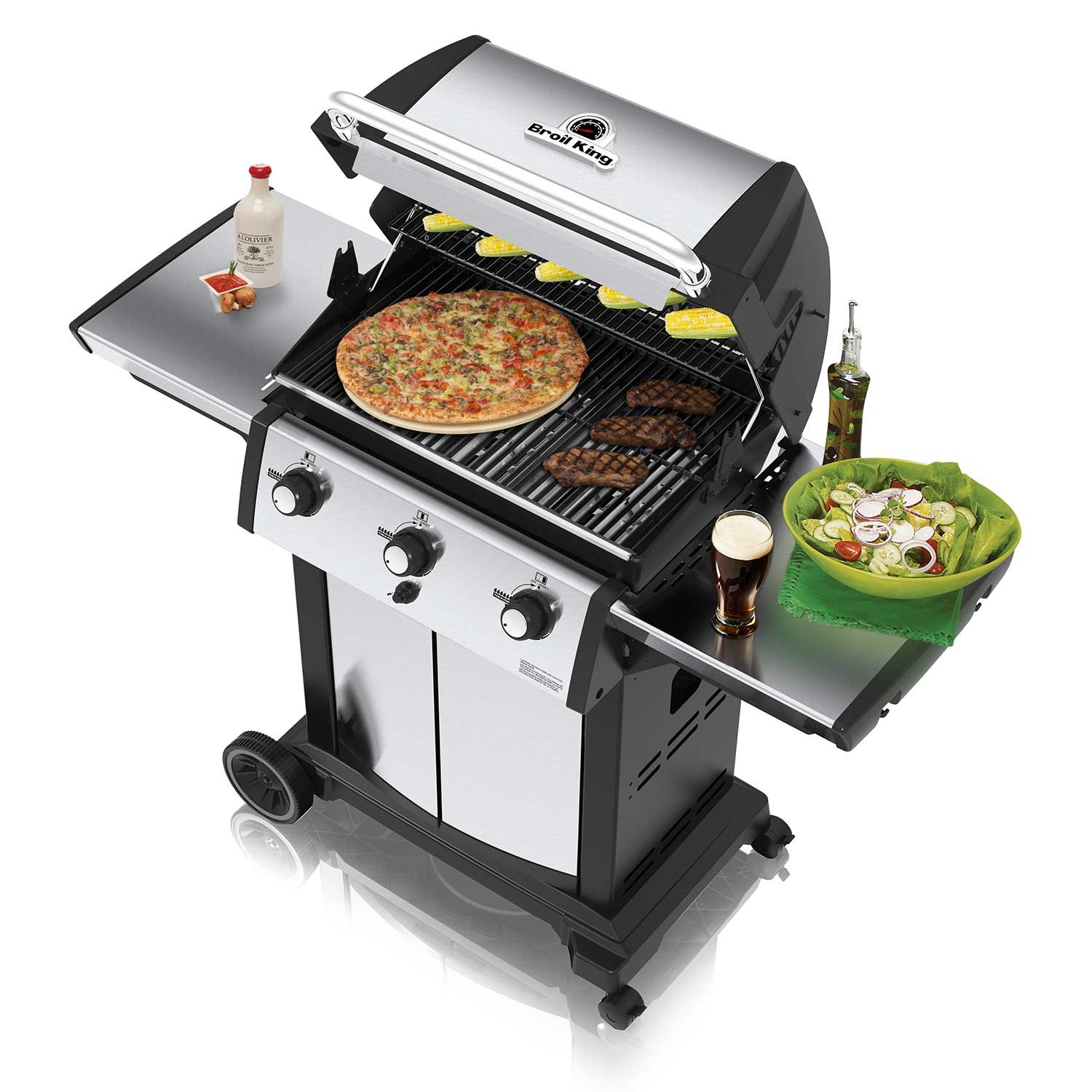 Broil King Signet 320 3-Burner Grill on 2-Wheel Cart
