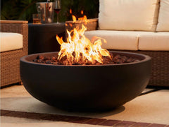 Blaze 38-Inch Round Concrete Gas Fire Bowl in Phantom