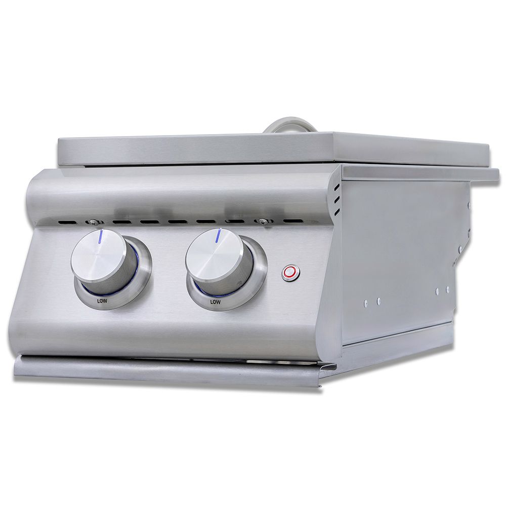 Blaze Premium LTE Plus Double Side Burner with Lid in Stainless Steel