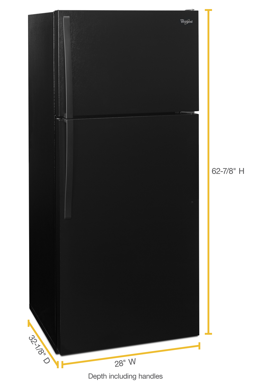 Whirlpool 28-inch Wide Top Freezer Refrigerator - 14 cu. ft. - Black