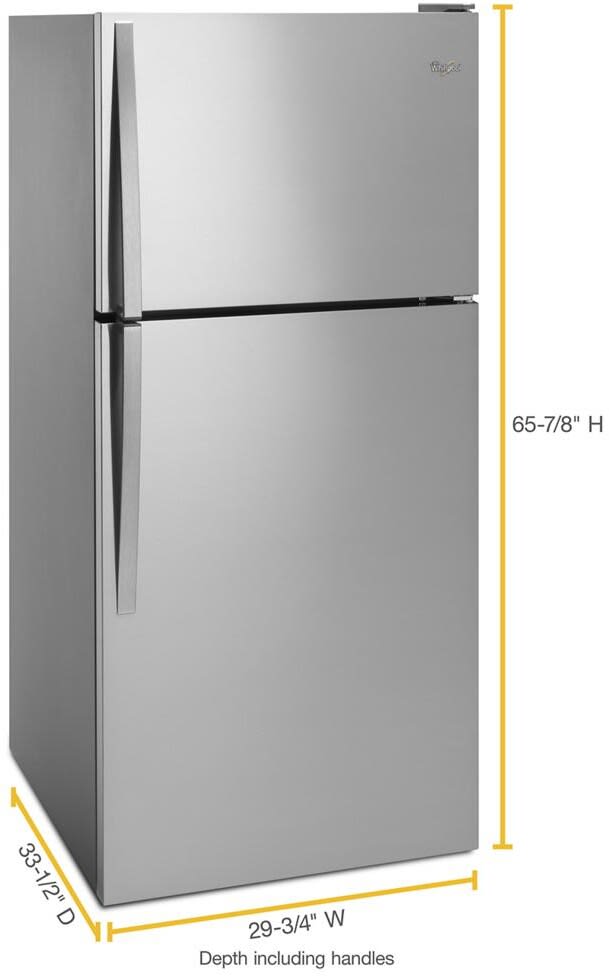 Whirlpool 18 Cu. Ft. Top Freezer Refrigerator - Stainless Steel